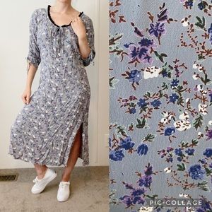 Vintage 90’s Purple Floral Midi Dress